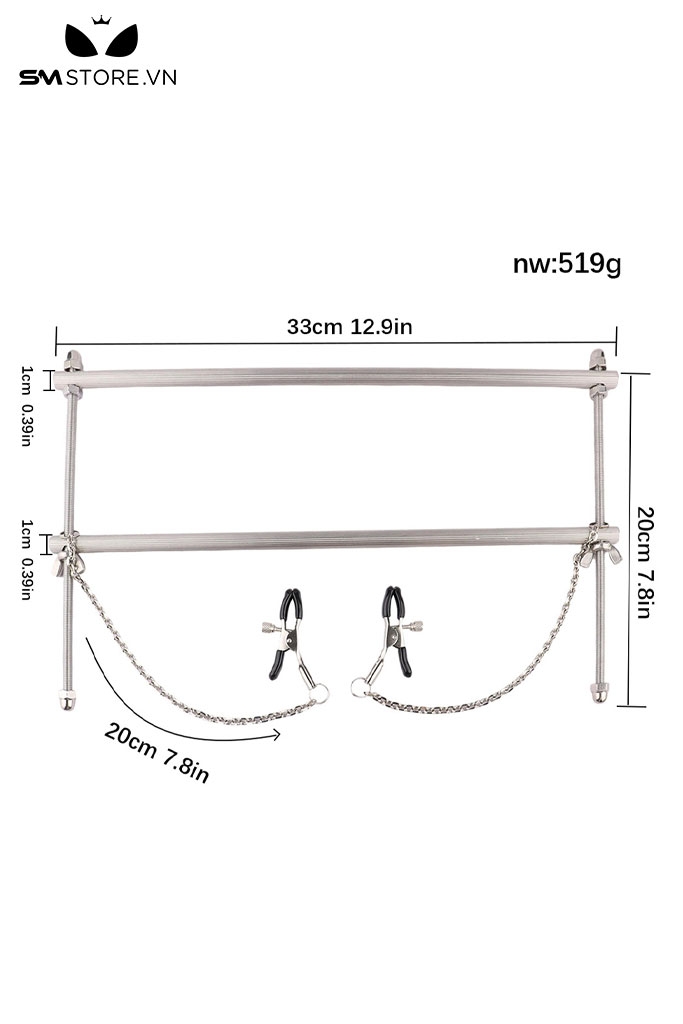 SMT5281 - Nipple clamp 2 thanh kim loại nằm ngang dạng nhíp