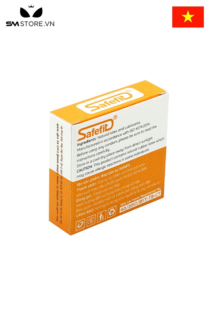 SMT5288 - Bao cao su safefit smooth mỏng nhẹ thiết kế eo thắt giúp ôm khít