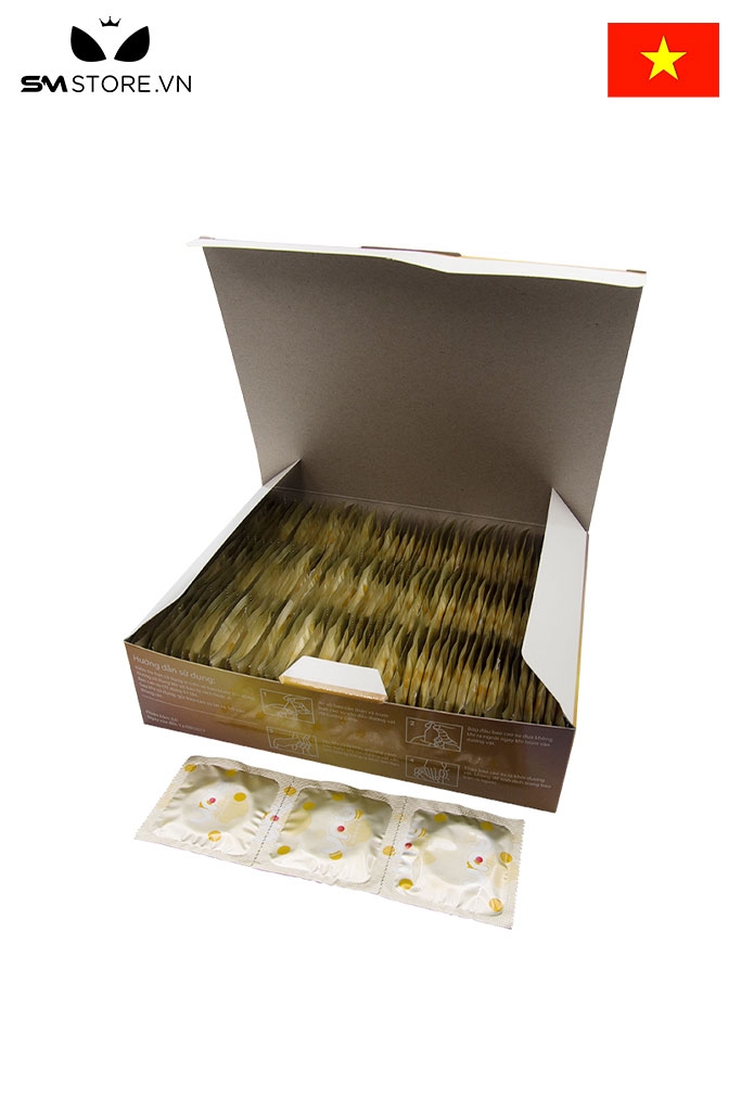 SMT5296 - Bao cao su VRT bề mặt trơn nhiều gel bôi trơn hộp 144 chiếc