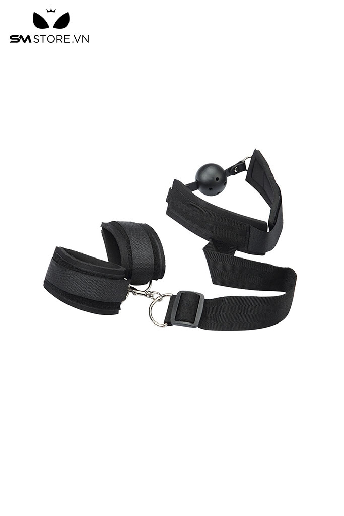 SMT633 - Ball gag thiết kế nối liền còng tay giúp cố định tư thế