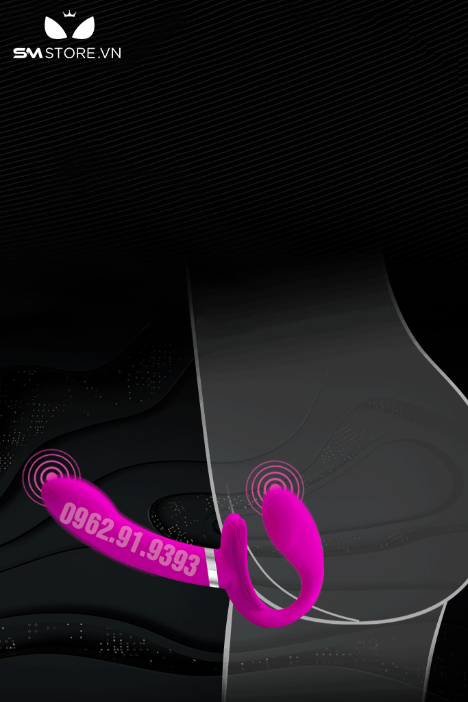 SMT986 - Dương vật giả 2 đầu silicon với 12 chế độ rung mạnh mẽ