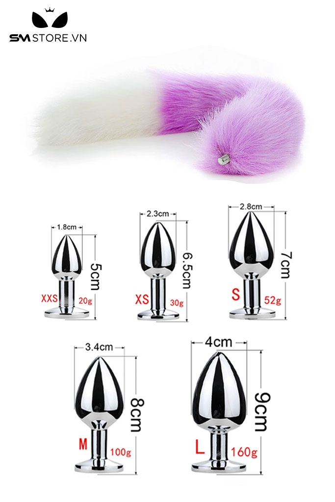 SMT042 - butt plug cosplay đuôi cáo với phích cắm mông hình thoi