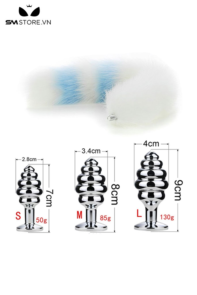 SMT048 - butt plug cosplay đuôi cáo 5 khúc phích cắm hậu môn xoắn ốc