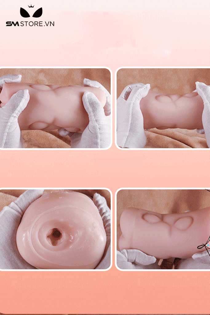 SMT482 - Hậu môn giả và âm đạo silicon mềm dẻo dài 15.7cm