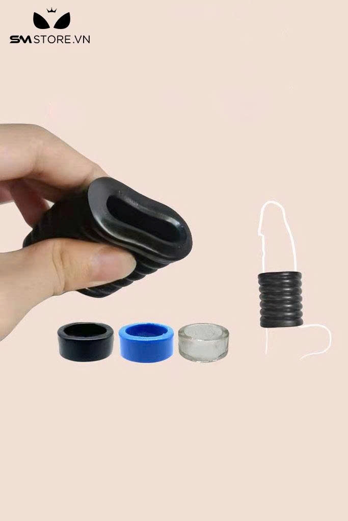 SMT2611 - Vòng đeo gốc dương vật silicon nhiều tầng dài 47mm