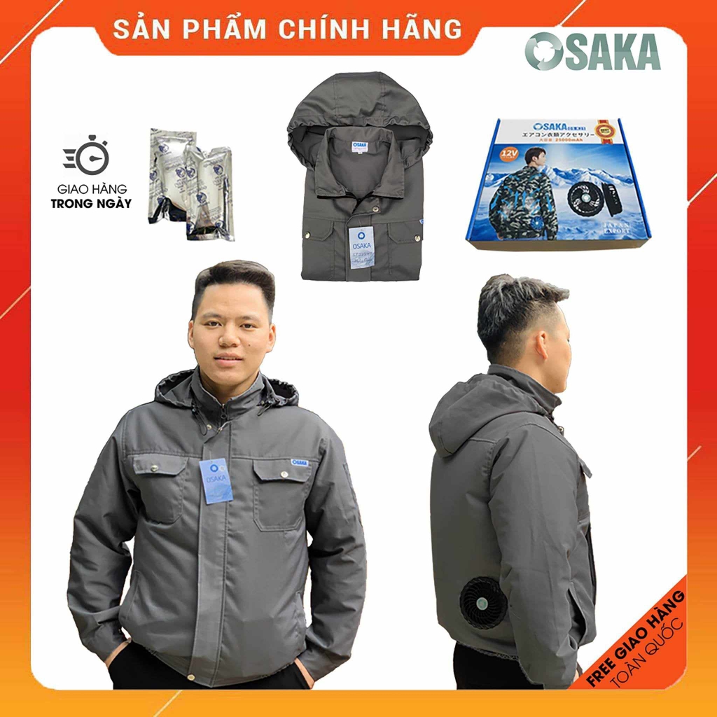 Áo điều hòa Nhật Bản chính hãng OSAKA - Áo điều hòa OSAKA ( Tặng kèm 2 túi đá khô ) BẢO HÀNH CHÍNH HÃNG 1 NĂM