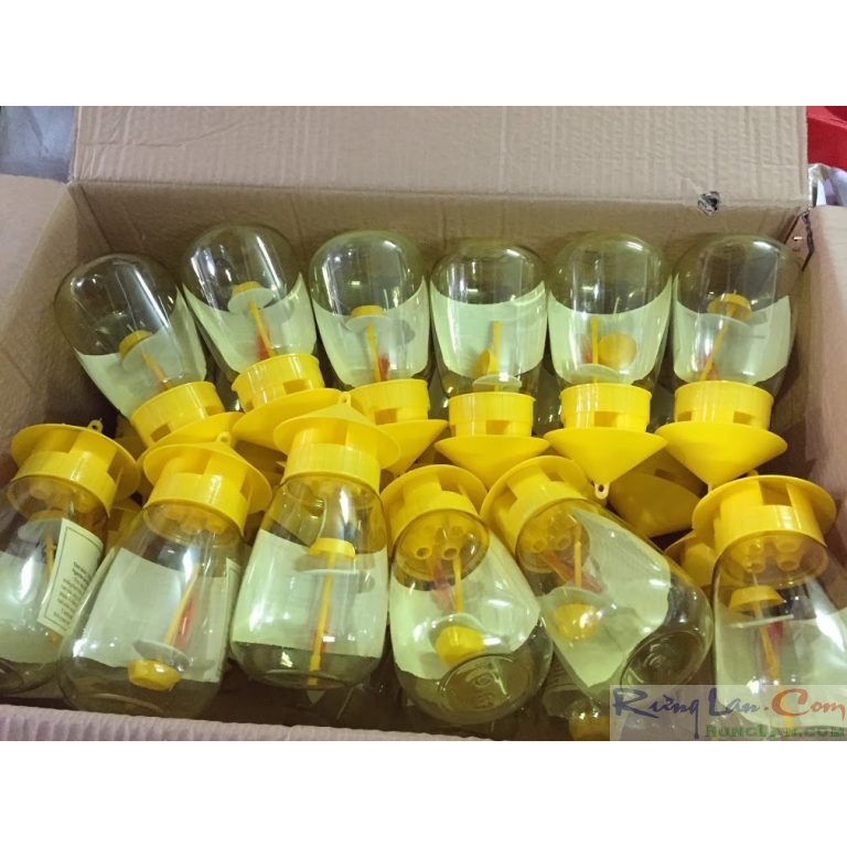 Lồng bẫy ruồi vàng 1L hũ bắt côn trùng kèm thuốc dẫn dụ hàng chính hãng