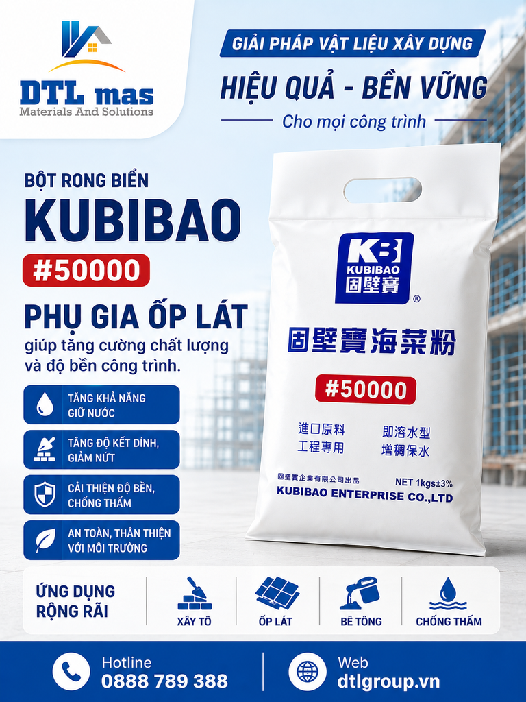 Phụ Gia Ốp Lát Đài Loan - Túi 1Kg - Phụ Gia Trộn Xi Măng Ốp Lát