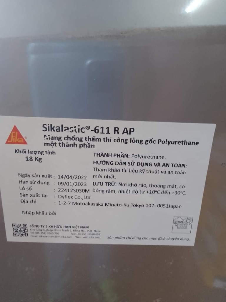 Sikalastic 611 R - AP - Thùng 18Kg - Chống thấm gốc Polyurethane