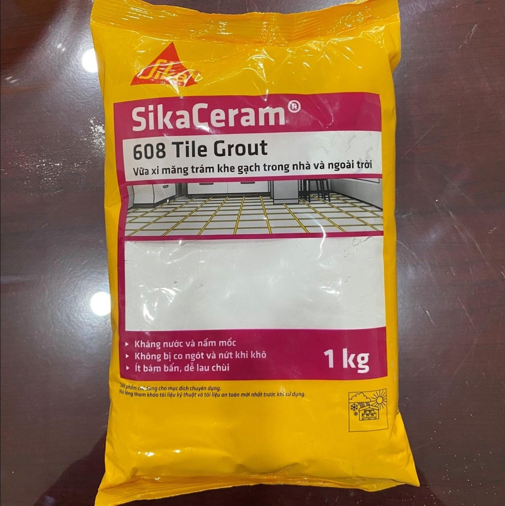 Sikaceram 608 1kg White - Bột chít mạch, keo chà ron màu trắng