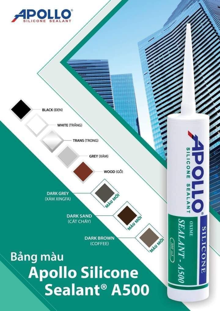 Apollo Silicone Sealant A500 - Silicone trung tính, chai 300ml