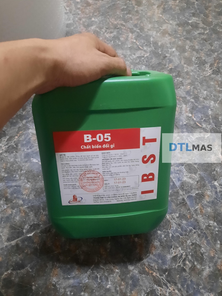 Chất tẩy gỉ sắt thép - B05 Can 5Lít - Hoá chất biến đổi gỉ sắt thép