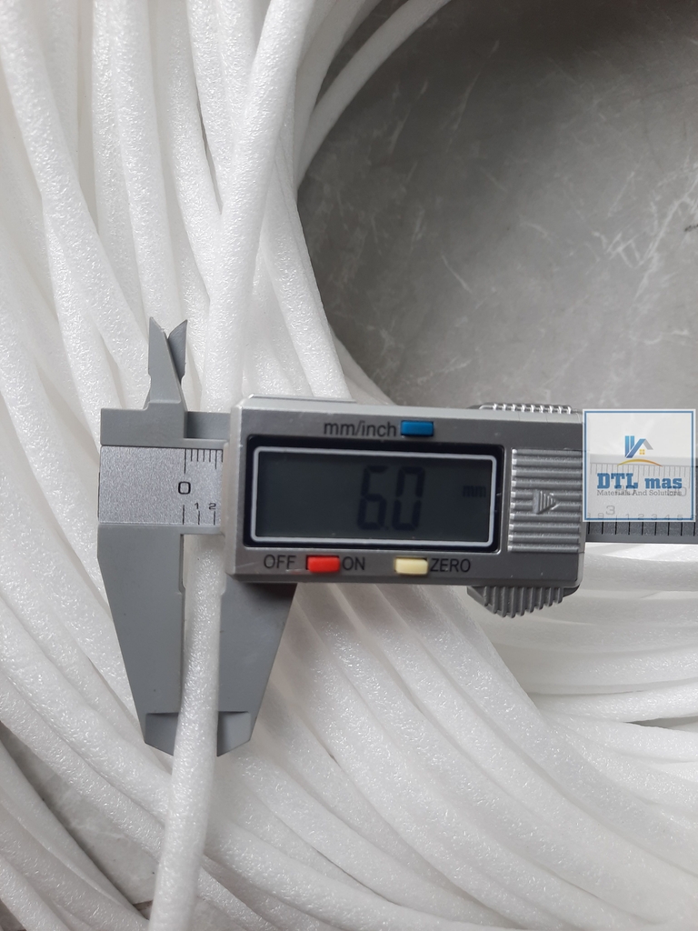 Backer Rod Ø6mm - Thanh xốp chèn khe bê tông đường kính 6mm - Xốp ống EPE