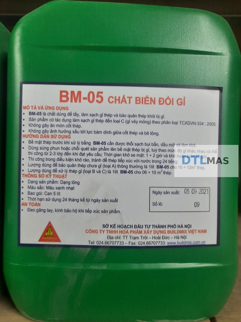 BM-05 - Can 5 Lít - Hoá chất biến đổi gỉ sắt thép