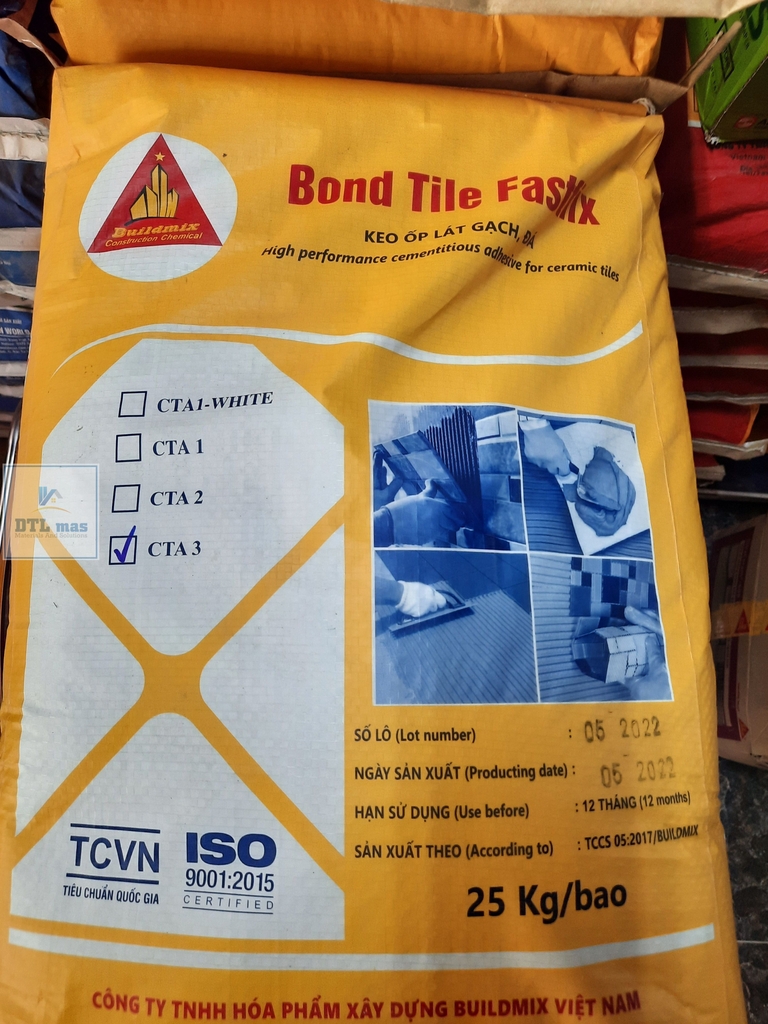 Bond Tile Fastfix CTA 3 Grey 25kg - Keo dán gạch đá ốp lát cao cấp