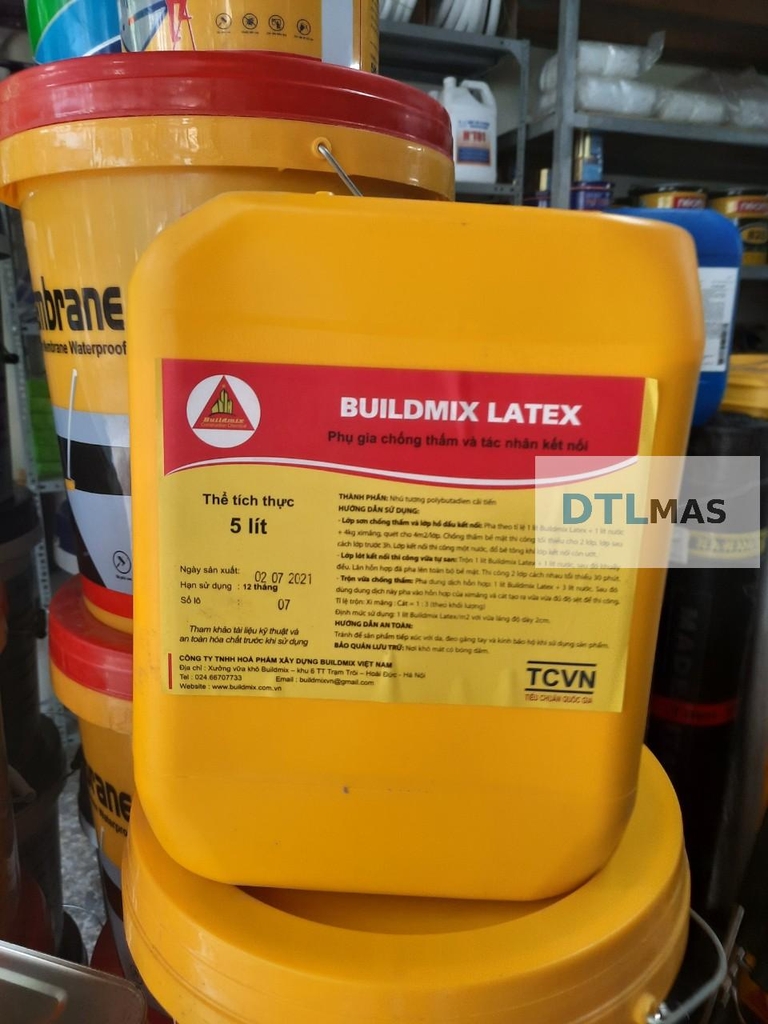 [Mã Dự Án] Buildmix Latex 5L | Phụ Gia Chống Thấm & Kết Nối Bê Tông
