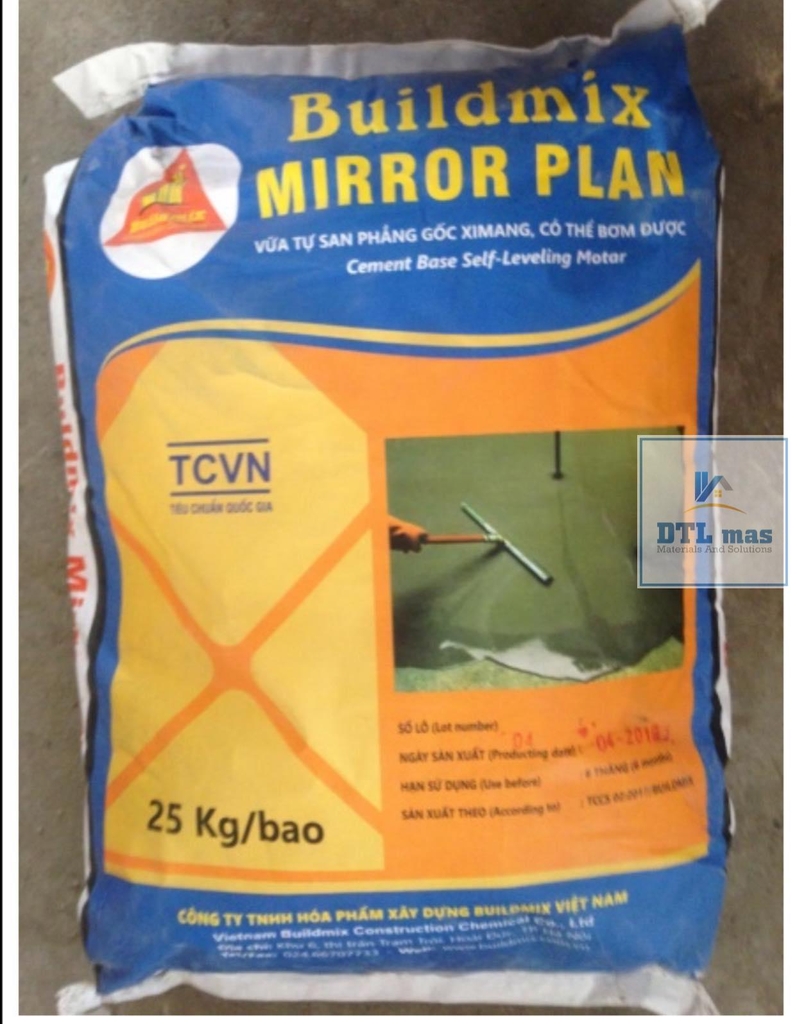 Buildmix Mirro Plan 25kg - Vữa tự san phẳng gốc Xi măng