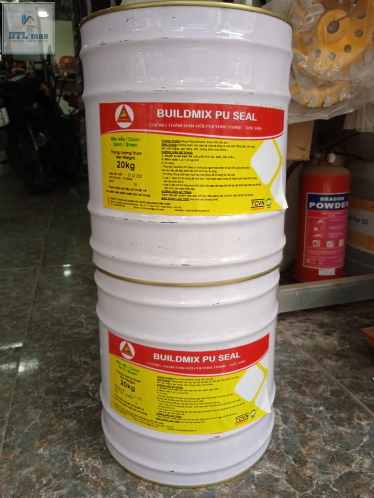Buildmix PU Seal Green - Thùng 20kg - Chống thấm Polyurethane 1 thành phần gốc dầu - Màu Xanh