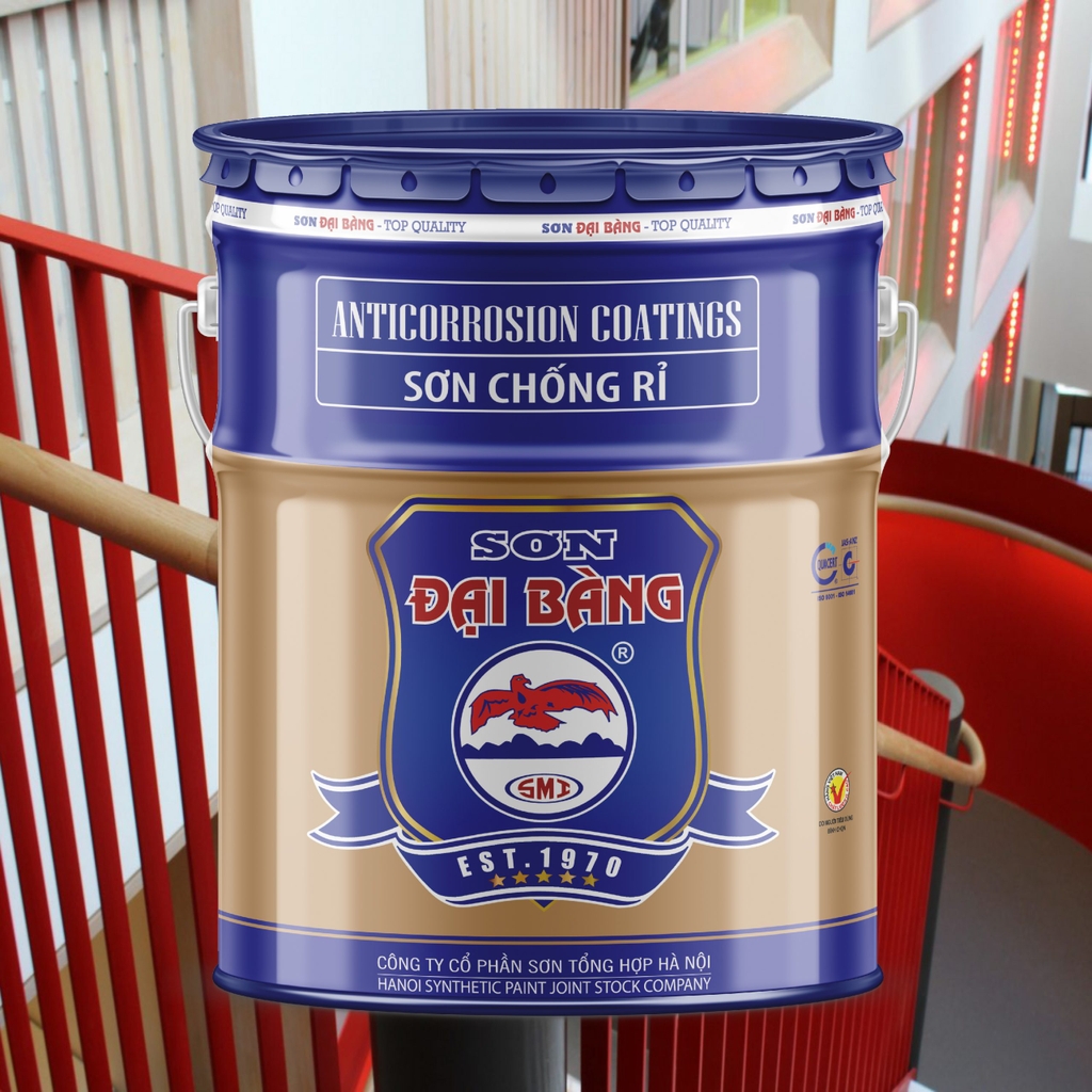 Sơn Chống Rỉ Alkyd Đại Bàng G-282 Ghi Sáng Thùng 25Kg