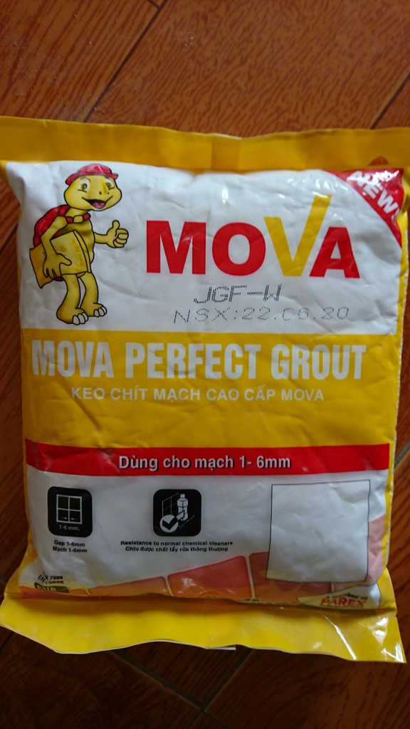 Mova JGF - W - Túi 1kg - Keo miết mạch mịn (Bột chà ron) - Màu Trắng
