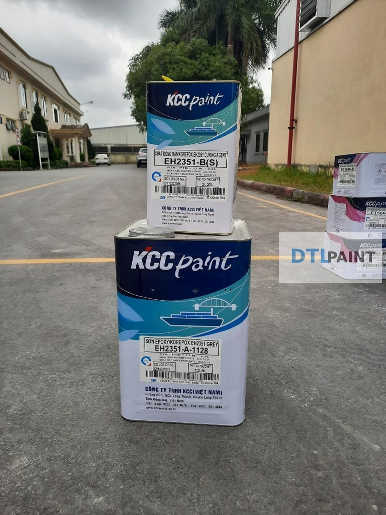 Sơn Epoxy KCC Korepox EH2351 Bộ 16L | Sơn Phủ Chống Hóa Chất, Chống Nước Thải Cho Bê Tông & Thép