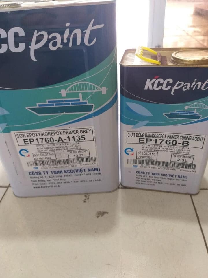 KCC EP1760 Bộ 16L - Sơn Lót Epoxy Cho Kim Loại Mạ Kẽm