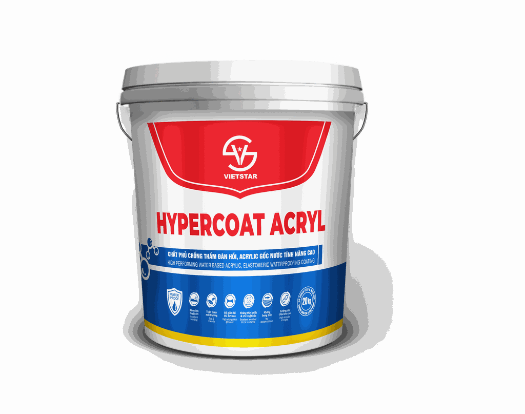 HYPERCOAT AC-Clear W 18Kg - Lớp phủ chống thấm Acrylic trong suốt, gốc nước.