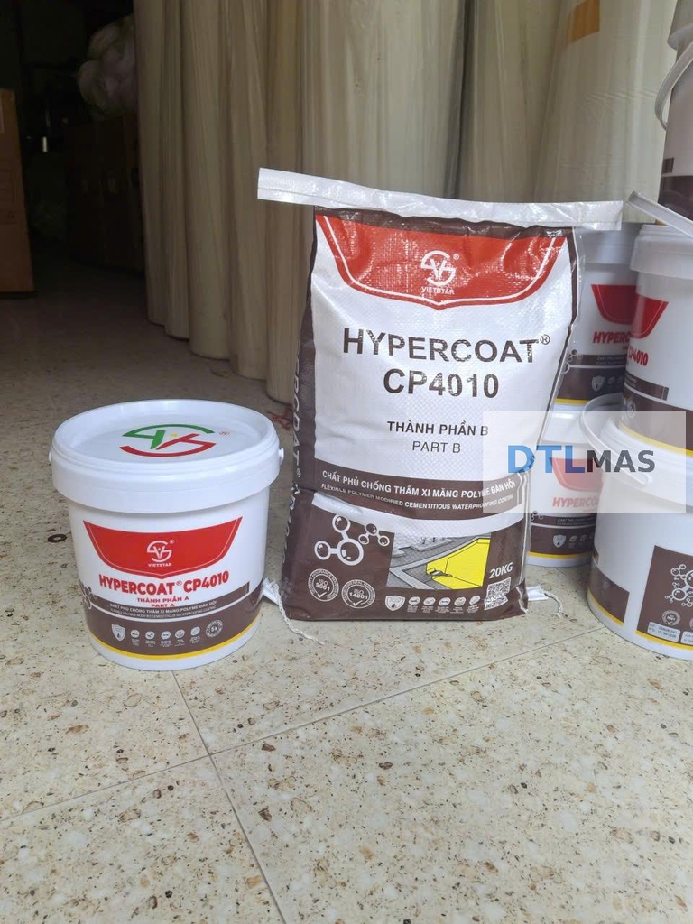 HYPERCOAT CP4010 – Bộ 25kg – Chống thấm 2 thành phần gốc Xi măng + Polymer đàn hồi