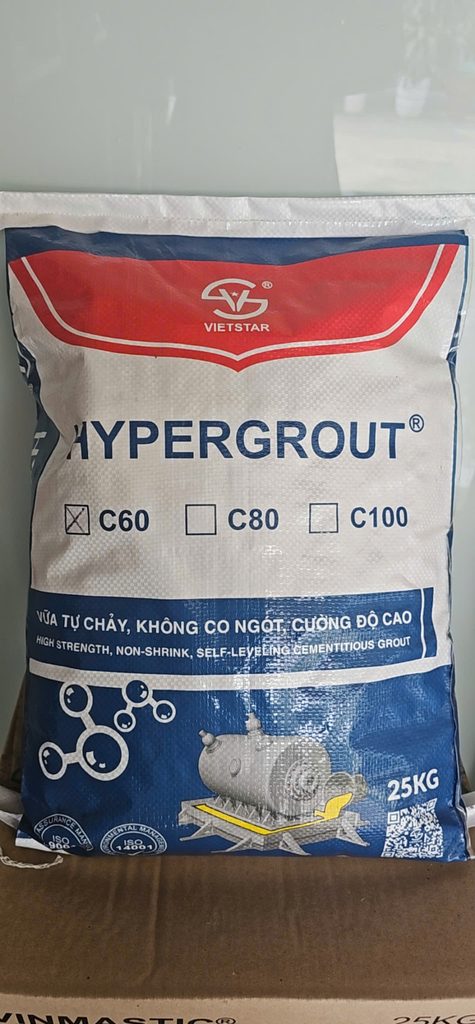 HYPERGROUT C60 25Kg - Vữa Tự Chảy Không Co Ngót Mác 600