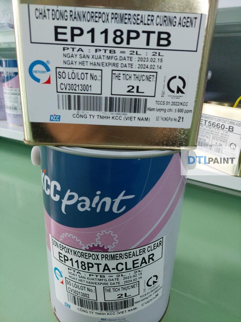 Sơn Lót Epoxy KCC EP118 Bộ 4L – 2 Thành Phần