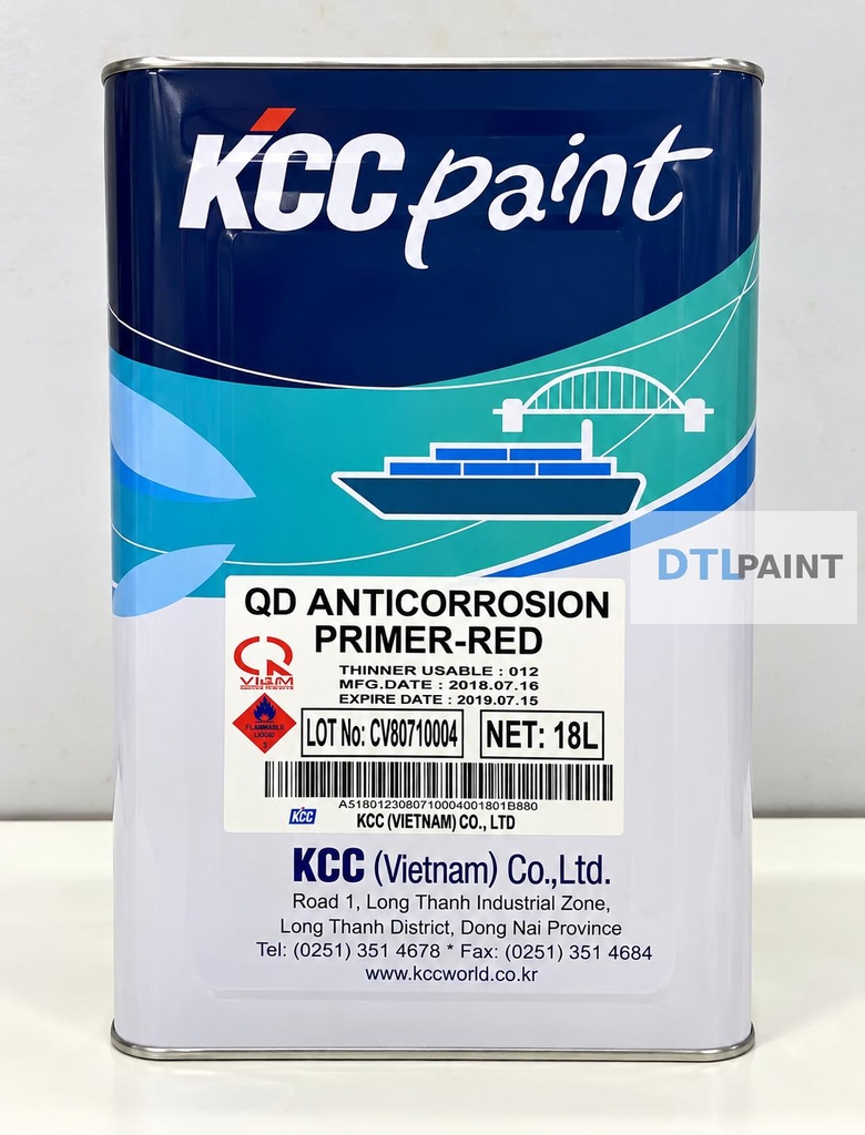 KCC QD Anticorrosion Primer-Enamel 18L – Sơn Lót Alkyd Chống Rỉ 1 Thành Phần