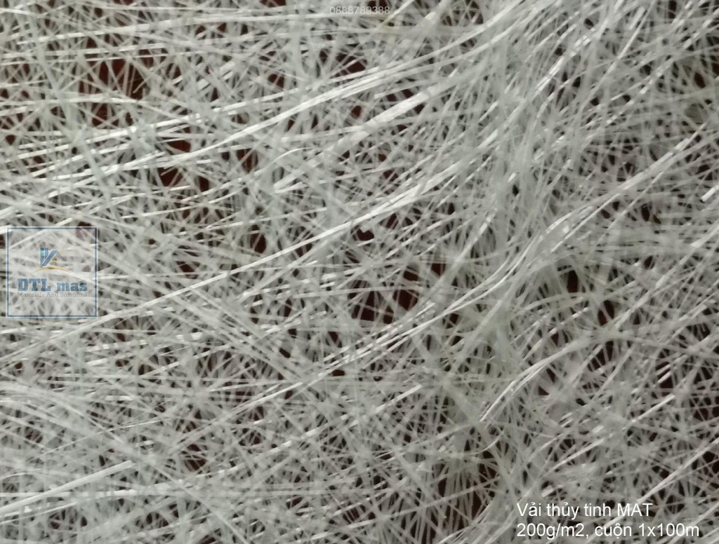 Vải thủy tinh không dệt 225g/m2, vải MAT khổ rộng 1.04m - Làm Khuôn Composite, bọc phủ FRP