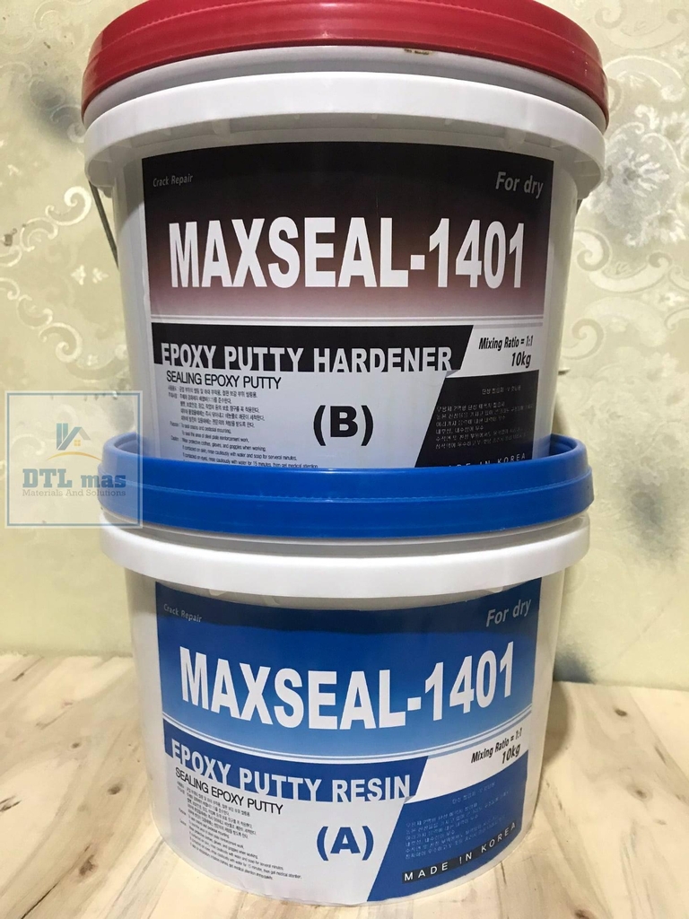 MaxSeal 1401 - Bộ 8kg - Keo Epoxy hàn gắn kết cấu, chống thấm vết nứt công nghệ Hàn Quốc