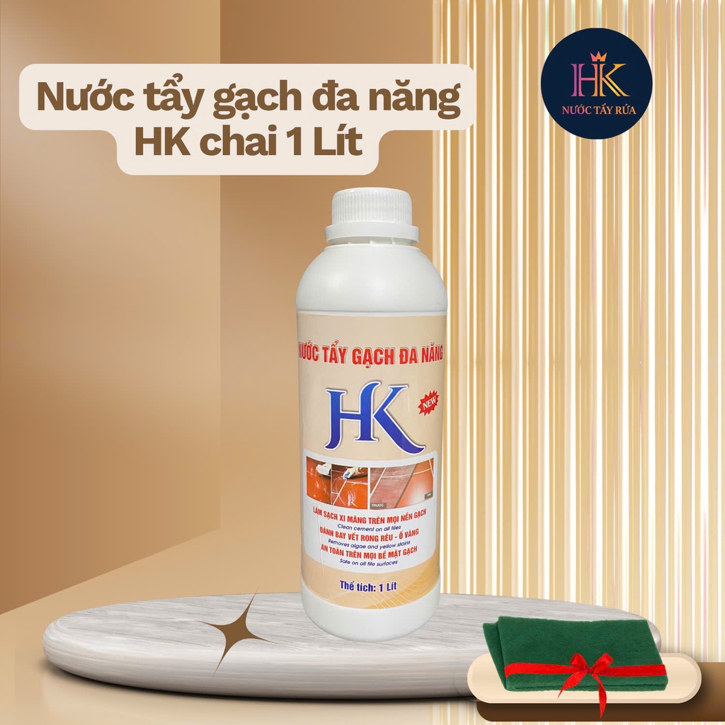 Nước Tẩy Gạch Đa Năng HK – Tẩy Xi Măng, Rong Rêu, Ố Vàng 1 Lít
