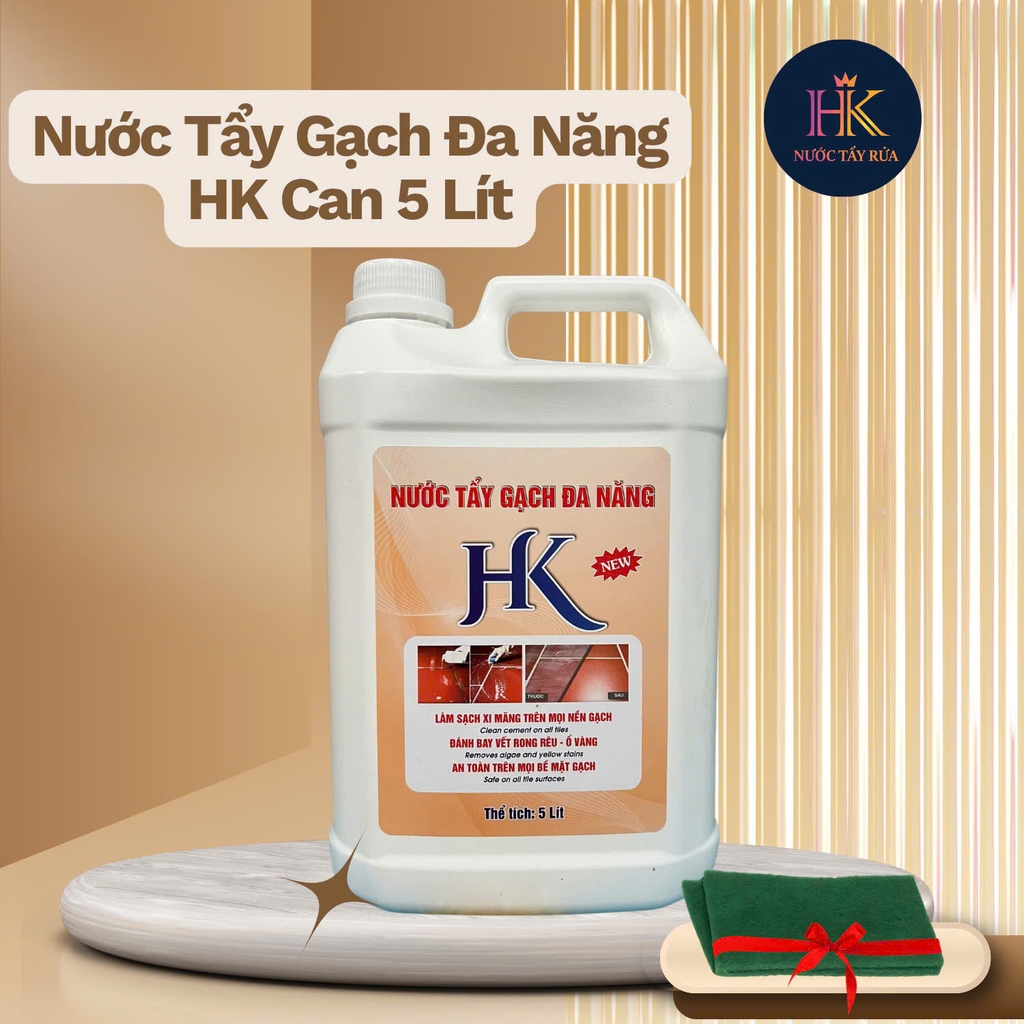 Nước Tẩy Gạch Đa Năng HK – Tẩy Xi Măng, Rong Rêu, Ố Vàng 5 Lít