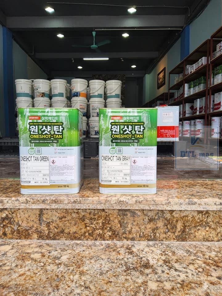 Oneshot Tan 18Kg - Chống thấm Polyurethane lộ thiên 1 thành phần