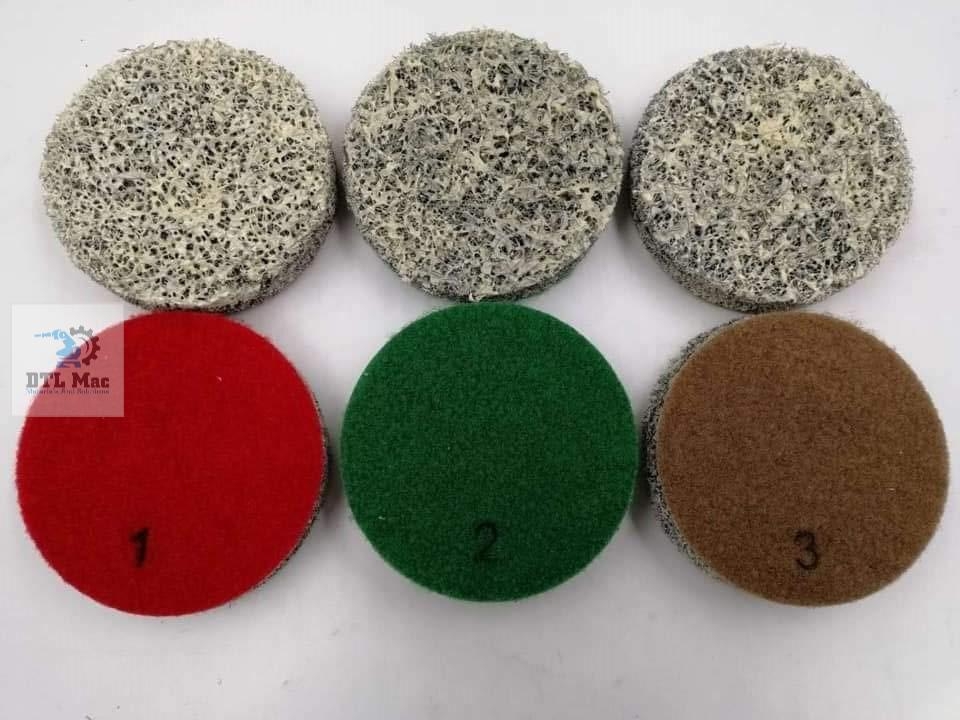 Đường kính 4inch (~10cm) Pad cước đánh bóng sàn. Pad đánh bóng lông thú lắp máy chà cầm tay