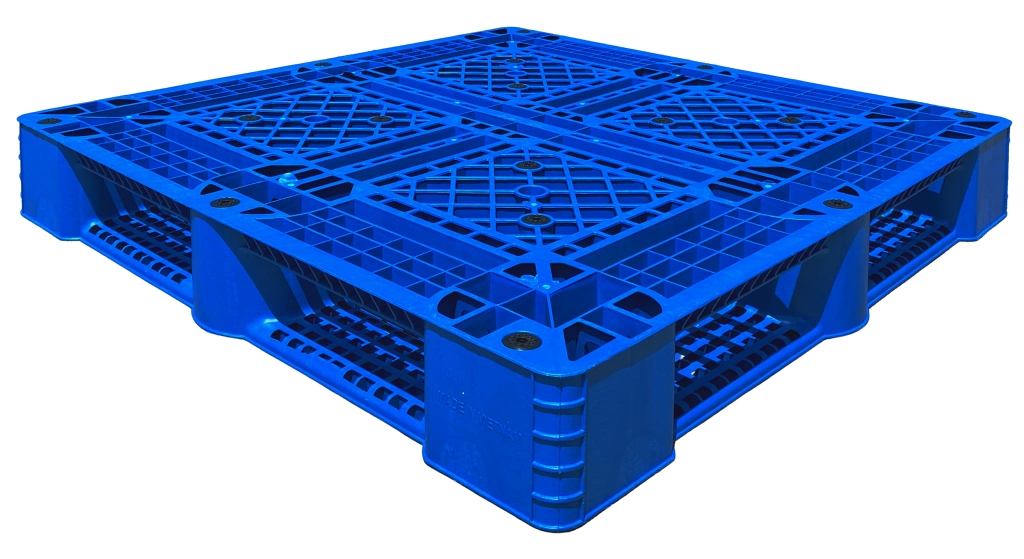 Pallet nhựa 1100x1100x150mm - Tải trọng 1100-2200Kg - Xanh dương - BPG110.110.OP09-1