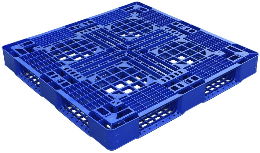 Pallet nhựa 1100x1100x125mm - Tải trọng 1000-2000Kg - Xanh dương - BPG110.110.OP15-1