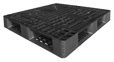 Pallet nhựa 1200x1000x145mm - Tải trọng 600-1200Kg - Đen - BPG120.100.OP08-3