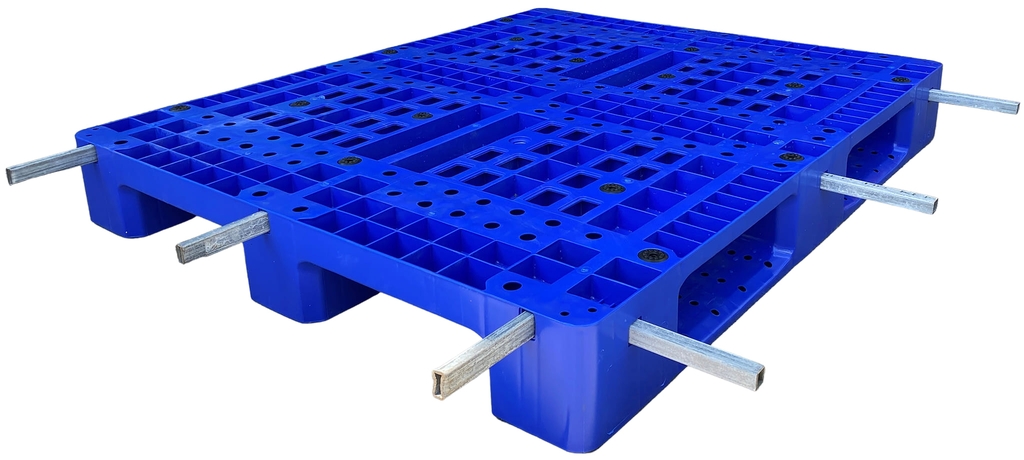 Pallet nhựa 1200x1000x150mm - Tải trọng 2400-5000Kg - Xanh dương - BPG120.100.OP10-1
