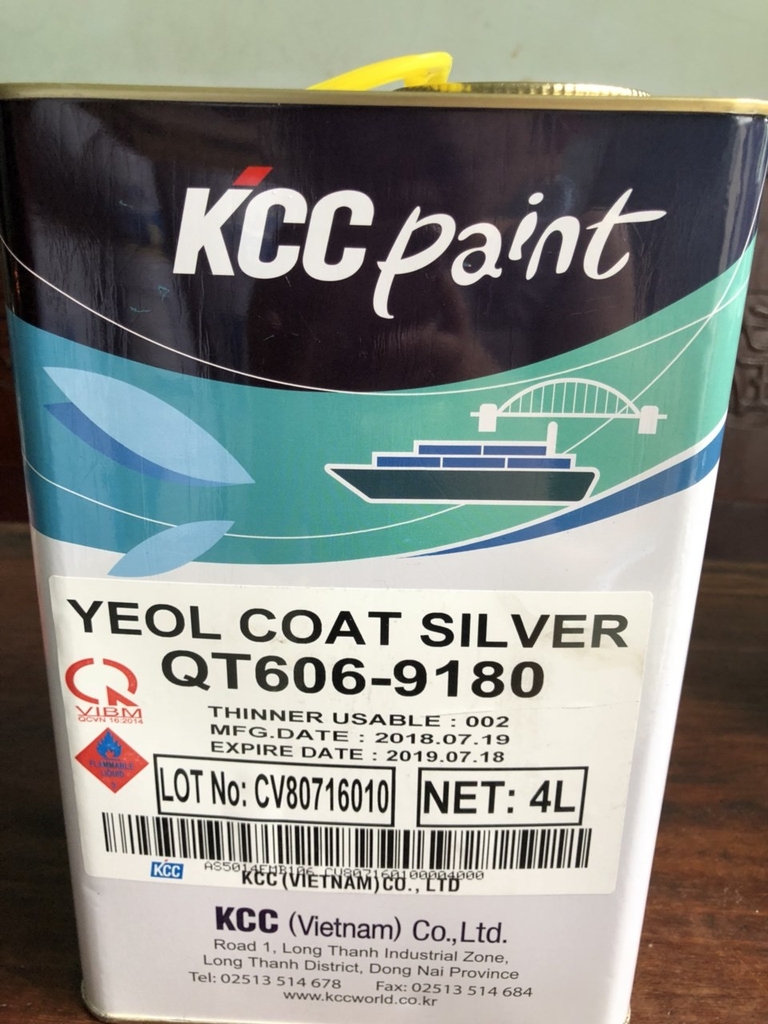 Sơn Chịu Nhiệt KCC QT606 Thùng 4L – Sơn Silicone Chịu Nhiệt Đến 600°C (Đặt Hàng)
