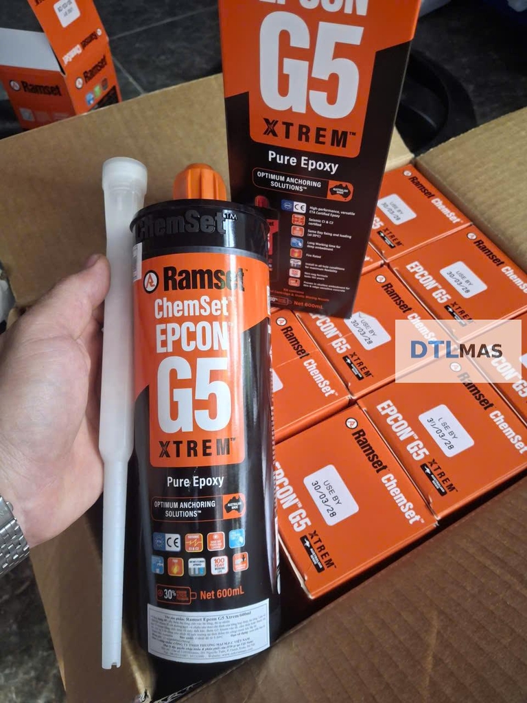 Ramset Chemset Epcon G5 Xtrem 600ml  - Keo Epoxy neo, cấy sắt thép 2 thành phần