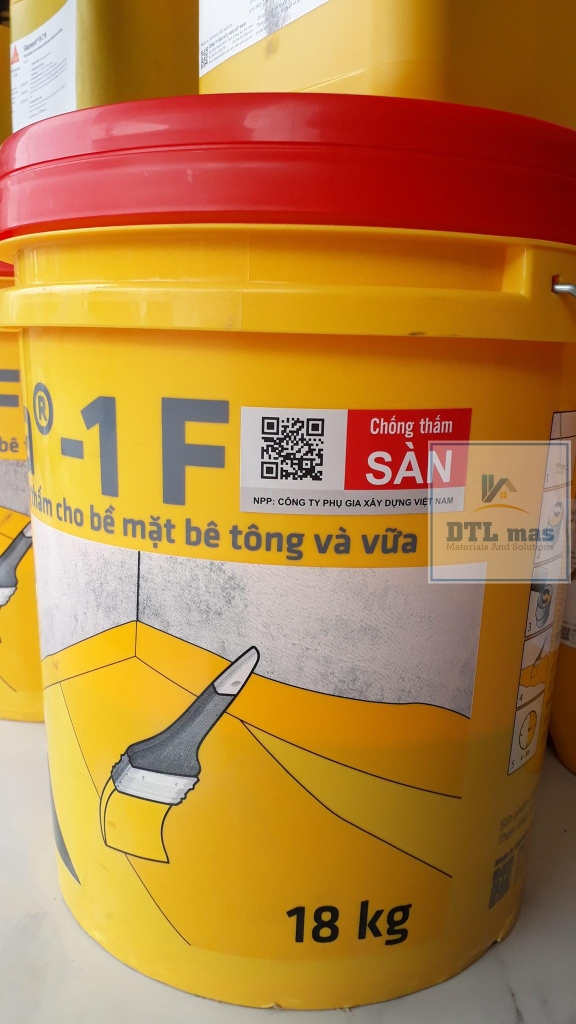 Sika 1F (Thùng 18kg) - Hợp chất chống thấm cho bề mặt bê tông và vữa - Chống thấm pha xi măng