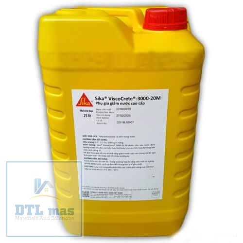 SikaViscocrete 3000-20M 25L - Phụ Gia Giảm Nước, Phụ Gia Đông Kết Nhanh Bê Tông