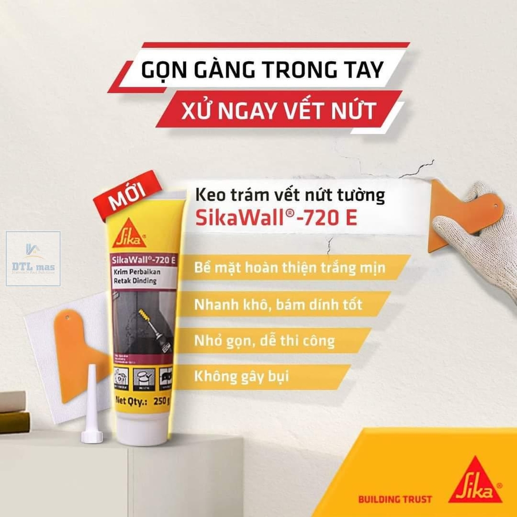 SikaWall 720E 250gr - Keo sửa chữa trang trí tường