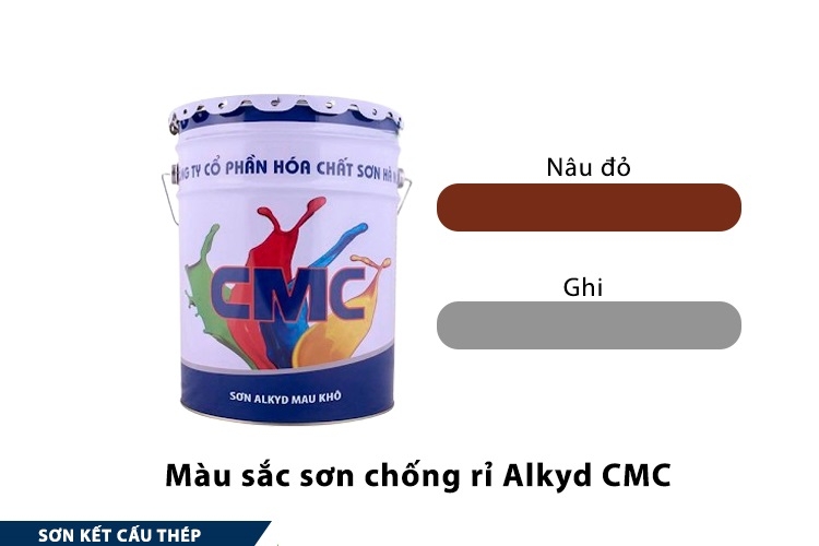 Sơn Chống Gỉ Alkyd CMC. Màu Nâu Đỏ - Thùng 25Kg