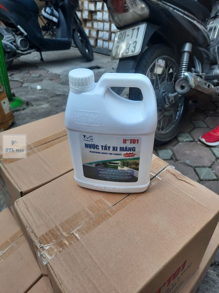 Nước tẩy xi măng HT01 can 1.8 Lít, tẩy ron gạch loại mạnh nhất tặng pad ...