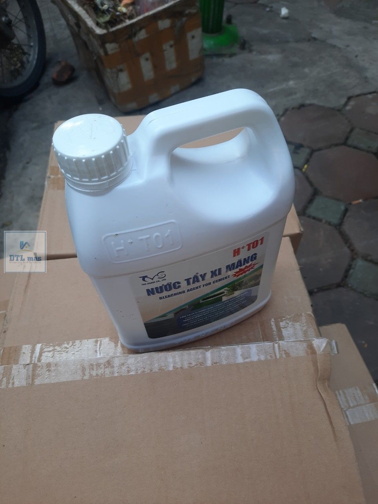 Nước tẩy xi măng HT01 can 1.8 Lít, tẩy ron gạch loại mạnh nhất tặng pad ...