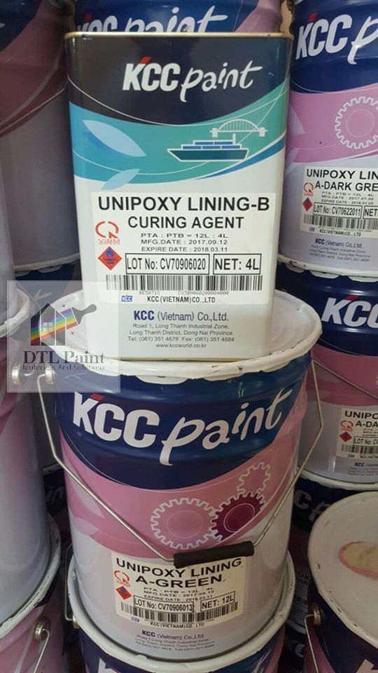 Unipoxy Linning Dark Green Bộ 16Lít - Sơn Sàn Epoxy Tự San Phẳng màu Xanh Đậm. Chính hãng KCC
